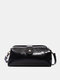 Women Artificial Leather Vintage Portable Large Capacity Crossbody Bag Retro Shoulder Bag - Black