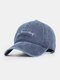 Men Cotton Made-old Letter Embroidery Sunshade Outdoor Casual Baseball Hat - Blue