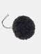Afro Ponytail Hair Bun Drawstring Explosive Head Fluffy Curly Caterpillar Bun Hair Extensions - Black