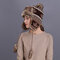 Women Maple Leaf Earmuffs Plush Lei Feng Hat Winter Outdoor Ski Windproof Knitted Cap - Coffee