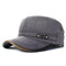 Mens Cotton Outdoors Solid Sunshade Baseball Cap Flat Service Fashion Hat Winter Windproof  - Grey