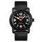  Business Leather Simple Watch Big Number Fashion Men Quartz Watch Waterproof Watch - Black
