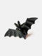 Anel de liga ajustável de abertura em formato de morcego da moda para Halloween - Preto