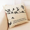 Concise Style Flower Pattern Square Cotton Linen Cushion Cover Car and House Decoration Pillowcase - O
