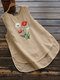 Daisy Flower Embroidery Sleeveless Tank Tops For Women - Khaki