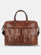 Vintage Bussiness Versatile Multi-pockets Briefcase Crossbody Bag Handbag - Brown