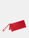 PU cuero elegante gran capacidad cintura paquete Mulit tarjeta Zip muñequera cartera - rojo