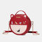 Women Crossbody Bag Cat Pattern Handbag - Red