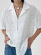 Chemise à manches courtes à franges pour hommes - blanc