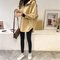 Women's New Loose Bf Wind Hooded Sweater Women's Head Long-sleeved Shirt Hong Kong Flavor Chic Thick Coat - Yellow