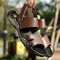 Men Pure Color Leather Large Size Non Slip Soft Sole Casual Beach Sandals - Brown