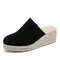 Women Closed Toe Wearable Casual Espadrille Slingback Wedges Sandals - Black