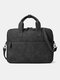 Vintage Multifunction Large Capacity Business 15.6 Inch Laptop Bags Briefcases Shoulder Bag Handbag - Black