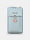 Faux Leather Zipper Buckle Design Crossbody Bag Multi-Pocket Clutch Bag Phone Bag Coin Purse - Grey Blue