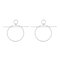 Orecchini a bottone a forma di croce con cerchio vuoto geometrico alla moda esagerazione gioielli chic con grandi orecchini vuoti - Argento