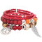 Bohème Colorful Bracelet multicouche Bracelet pendentif aile géométrique Bracelet en perles de riz extensible - Coloré