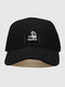 Unisex Cotton Sunflower Letter Pattern Fashion Energetic Sunshade Baseball Hat - काली