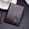 Men Short Wallets Zipper 9 Card Holder Coin Purse - Dark Coffee
