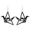 Cute Womens Earrings Trendy Acrylic Paper Crane Drop Earrings Piercing Dangle Earrings for Women - Black