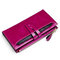 RFID Oil Wax Genuine Leather 17 Card Slot Wallet Multi-function Phone Purse Solid Coin Bag - Purple