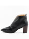 Plus Size Women Retro Casual Pointed Toe High Heel Open Vamp Boots - Black