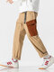 Pantalon ample à taille avec cordon de serrage pour hommes - Kaki