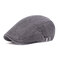 Men's Cotton Beret Cap Thin Leopard Cap Casual Visor Hat - Gray
