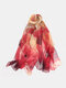 महिला जॉर्जट रमज़ान दोहरे उपयोग वाले पुष्प पैटर्न लंबे पतले स्कार्फ शाल - #03