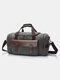 Casual Canvas Multi-Carry Buckle Decor Large Capacity Multi-pocket Travel Outdoor Luggage Handbag Crossbody Bag - Gray