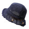 Women Breathable Knitted Sunscreen Fisherman Hat Casual Travel Shoppping Visor Bucket Hat - Navy