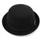 Vintage Pure Color Ladies Hat Woolen Solid Little Dome British Retro Cap - Black