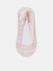 10 Pairs Women Cotton Solid Color Lace Silicone Non-slip Shallow Mouth Invisible Socks - Light Pink