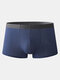 Men Nude Thin Boxers Brief Plain Ice Silk Seamless Underwear  - Royal Blue