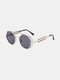 पुरुष रेट्रो फैशन आउटडोर UV संरक्षण जस्ती धातु फ्रेम गैर पर्ची नाक पैड सर्कल गोल धूप का चश्मा - #08