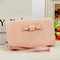 Women Bowknot Universal 5.5 Inch Phone Bag Wallet PU Phone Case - Pink