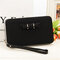 Women Bowknot Universal 5.5 Inch Phone Bag Wallet PU Phone Case - Black
