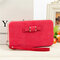 Women Bowknot Universal 5.5 Inch Phone Bag Wallet PU Phone Case - Red