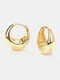 Trendy Simple Geometric Arco en forma de latón bañado en oro de 18 quilates Pendientes - Oro