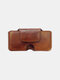 Men EDC Genuine Leather Retro 6.5 Inch Phone Holder Holster Waist Belt Bag - Coffee