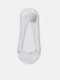 10 Pairs Women Cotton Solid Color Lace Silicone Non-slip Shallow Mouth Invisible Socks - Light Grey