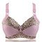 Thin Leopard Adjustment Bra Gathered Without Steel Ring Chest Small Full Cup Underwear - Bean sand leopard
