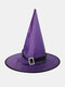 قبعة ساحرة للهالوين مزودة بأضواء LED دعائم زينة للحفلات لديكورات منزلية للأطفال والكبار زي حفلات زينة شجرة معلقة - #07