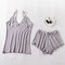 Thread Pajamas Women's Season Ice Silk Sling Shorts Two-piece Sexy Thin Ladies Home Service Suit - Gray