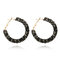 Shining Crystal Big Hoop Earrings Punk Statement Full Crystal Paved Earrings Party Jewelry for Women - Black
