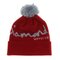 Unisex Winter Warm Knit Crochet Slouch Hat Hip-Hop Ball Beanie Cap Diamond Ski Hat - Red