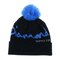 Unisex Winter Warm Knit Crochet Slouch Hat Hip-Hop Ball Beanie Cap Diamond Ski Hat - Navy