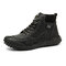 Menico Men Retro Microfiber Leather Non Slip Casual Ankle Boots - Black