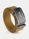 Men Braided Nylon Solid Color Aluminum Alloy Automatic Buckle Outdoor Train Casual Breathable Belt - Brown