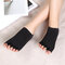 Women Cotton Socks Exercise Sports Yoga Sock Open Toe Half Palm Socks - Black