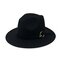 Unisex Felt Wild Warm Dress Hat Outdoor Windproof Belt Ring Buckle Bucket Cap - Black